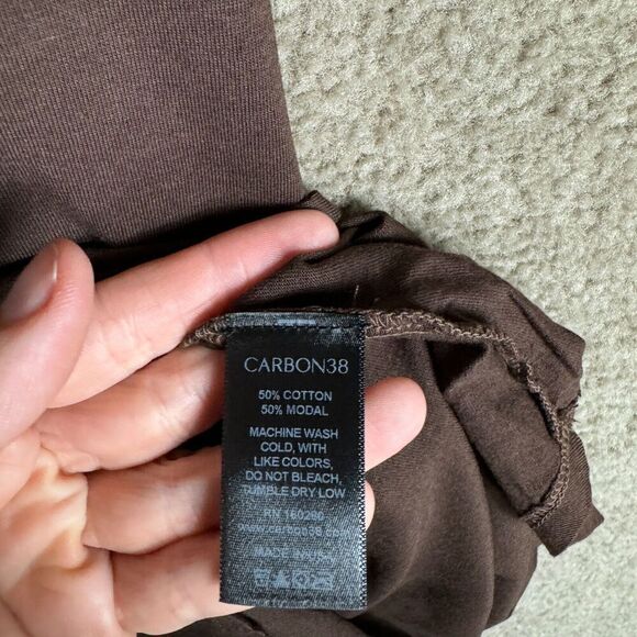 Carbon38 Tank Top Womens XS Dark Brown Scoop Neck‎ Racerback Jersey Everyday NEW - Picture 9 of 11